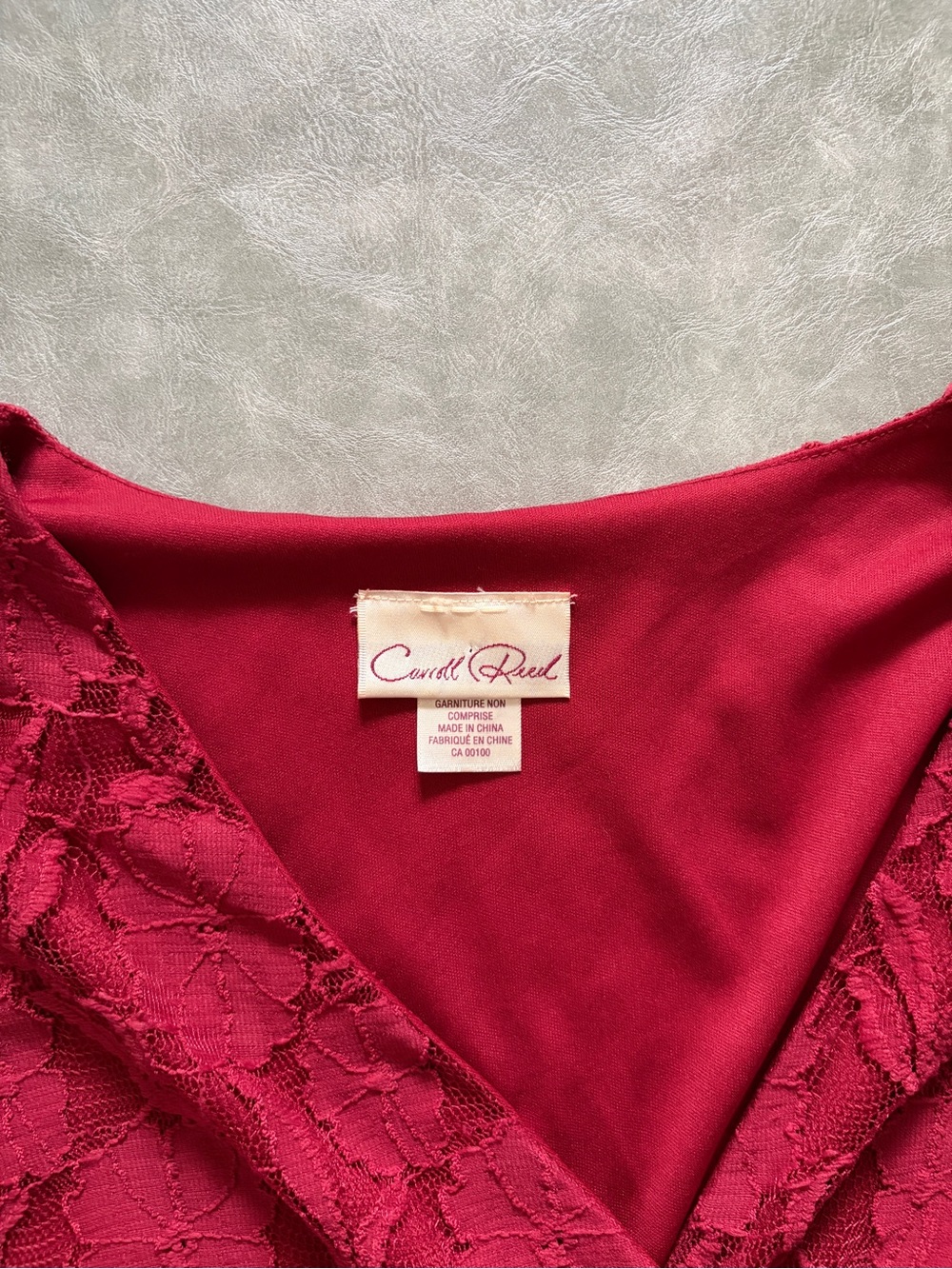Vintage Red Lace Long Sleeve Blouse Deep V Neck Romantic Y2K Fairycore - Picture 5 of 11